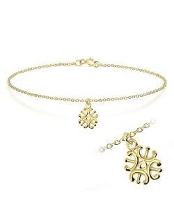 Gold Plated Snowflake Silver Bracelet BRS-192-GP